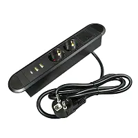 Блок розеток врезной OPTIMA 2хSCHUKO+2USB A+1USB C + выключатель, провод 1,8 с вилкой, черный — купить оптом и в розницу в интернет магазине GTV-Meridian.